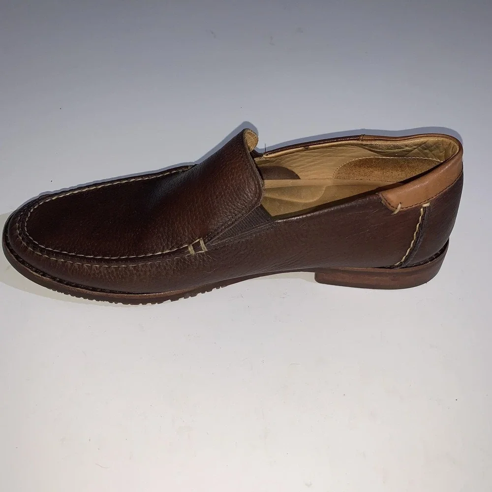 Tommy Bahama Faxon Shoes Mens 10 Brown Leather Slip On Loafers Casual Comfort